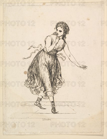 Woman Alone, from the series The Dancing Pair Vigano.n.d. Creator: Johann Gottfried Schadow.
