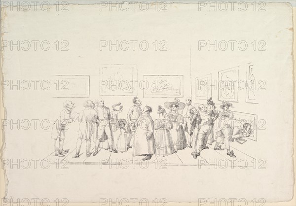 The Public at an Exhibition, 1831. Creator: Johann Gottfried Schadow.