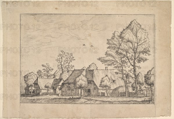 Large Farm with Draw Well from Praediorum villarum et rusticarum casularum icones e..., ca. 1559-61. Creator: Johannes van Doetecum I.