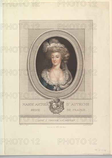 Portrait of Marie Antoinette, 1786-1800. Creator: John Curtis.