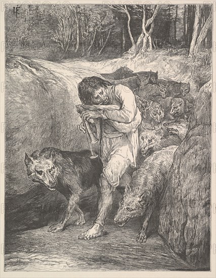 The Wolf-Charmer, 1867. Creator: Henry Marsh.