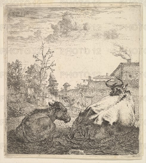 The Cow and the Calf, 17th century. Creator: Karel Du Jardin.