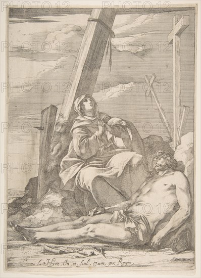 Christ and the Virgin at the Foot of the Cross. Creator: Laurent de la Hyre.