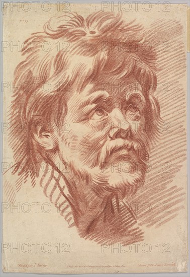 Head of an Old Man, mid to late 18th century. Creator: Louis Marin Bonnet.