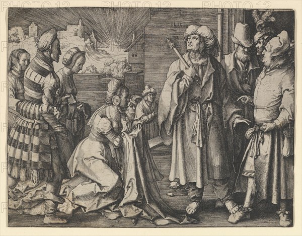 Potiphar's Wife Acuses Joseph, 1512. Creator: Lucas van Leyden.