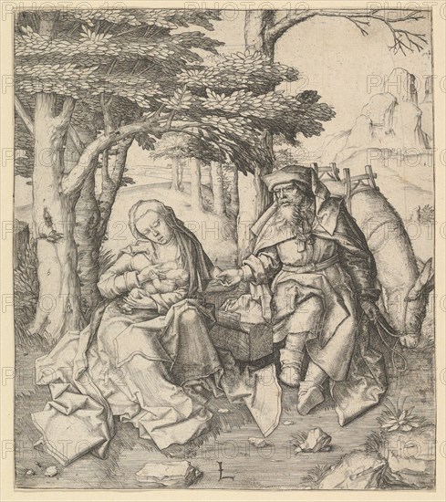 Rest on the Flight Into Egypt, ca. 1506. Creator: Lucas van Leyden.