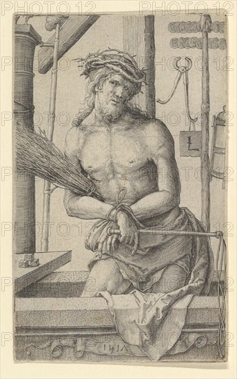 Christ as the Man of Sorrows with the Instruments of the Passion., 1517. Creator: Lucas van Leyden.