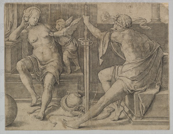 Mars, Venus and Cupid, 1530. Creator: Lucas van Leyden.