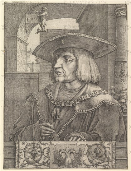 Emperor Maximillian I, 1520. Creator: Lucas van Leyden.