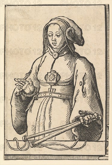 Agrippine Sibyl, from the series of Sibyls, ca. 1530. Creator: Lucas van Leyden.