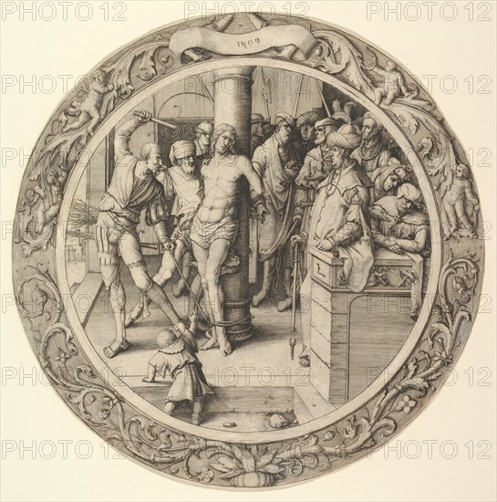 The Flagellation, from the Circular Passion, 1509. Creator: Lucas van Leyden.