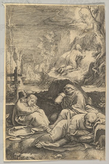 The Agony in the Garden, from The Passion of Christ, ca. 1623. Creator: Ludovicus Siceram.