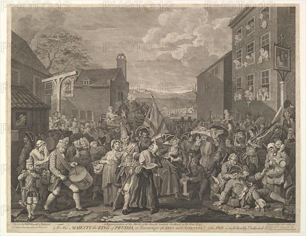 The March to Finchley-A Representation of the March of the Guards towards Scotla..., June 12, 1761. Creator: Luke Sullivan.