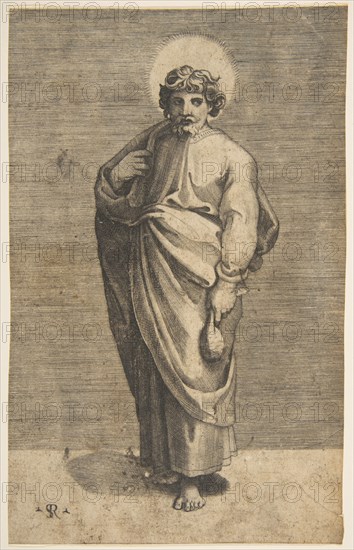 Saint Matthew holding a pouch, ca. 1515-27. Creator: Marco Dente.