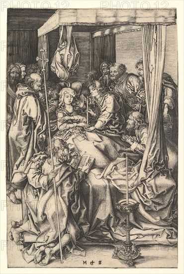 Death of the Virgin, ca. 1435-1491. Creator: Martin Schongauer.