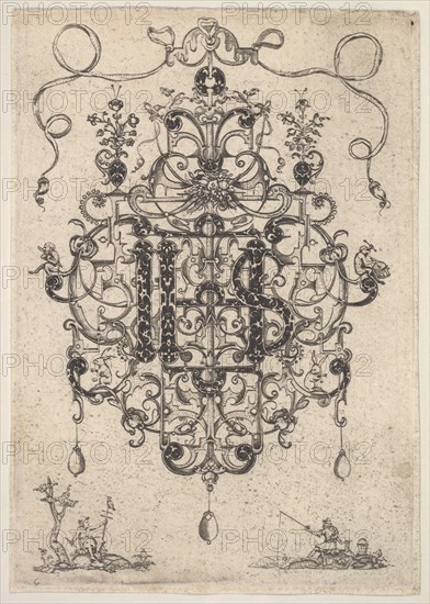 Design for a Pendant with IHS Monogram, 1609. Creator: Master PRK.