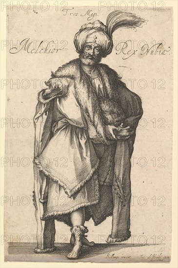 Melchior, after Three Magi series by Jacques Bellange, ca. 1615. Creator: Matthaus Merian.