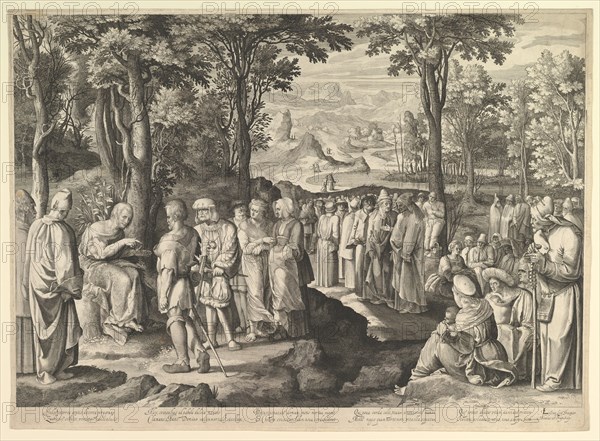 John the Baptist Preaching in the Desert, ca. 1527-28. Creators: Nicolaes de Bruyn, Lucas van Leyden.