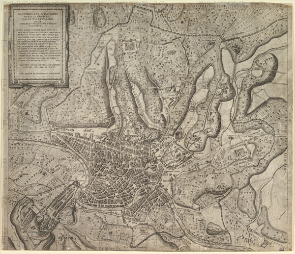 Speculum Romanae Magnificentiae: View of Rome from the West, 1557. Creator: Nicolas Beatrizet.