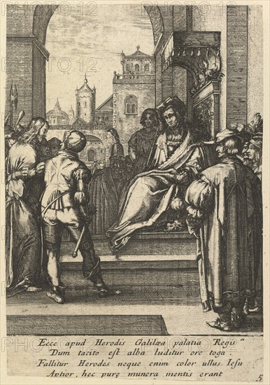 Christ Before Pilate, from The Passion of Christ, mid 17th century. Creator: Nicolas Cochin.