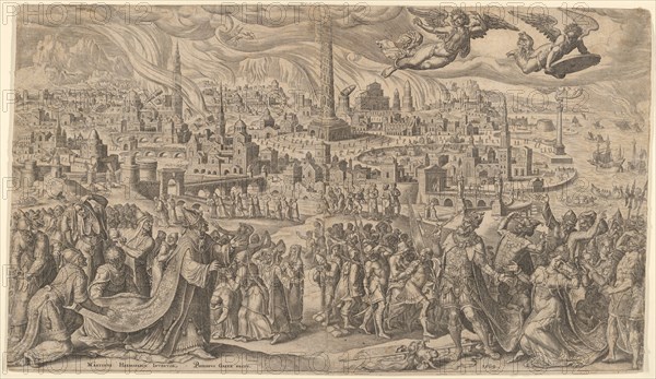 The Fall of Babylon, 1569. Creator: Philip Galle.