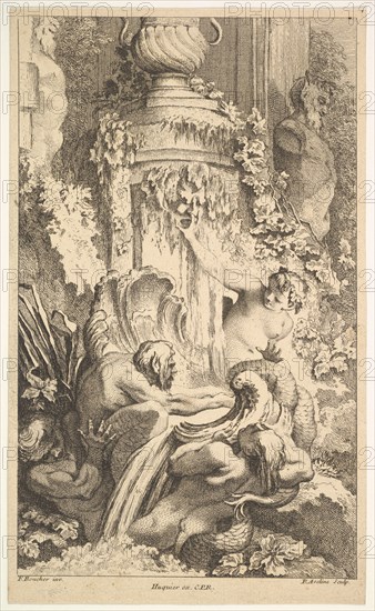 Naiades, Tritons and the Bath of Priap, 1736. Creator: Pierre Alexandre Aveline.