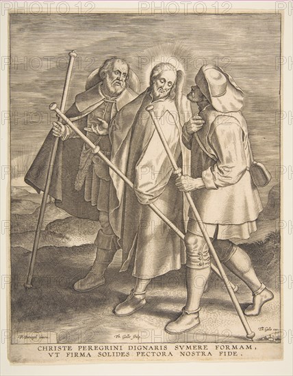 Christ and the Disciples on the Way to Emmaus, 1571. Creator: Philip Galle.
