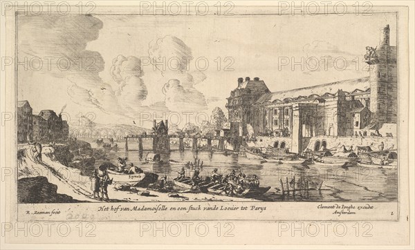 View of the Louvre and the Tuileries, from Views of Paris and Neighborhoods, plate 1, 17th century. Creator: Reinier Zeeman.