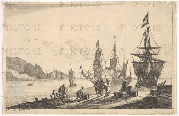 Bay with Sailing Vessels, 17th century. Creator: Reinier Zeeman.
