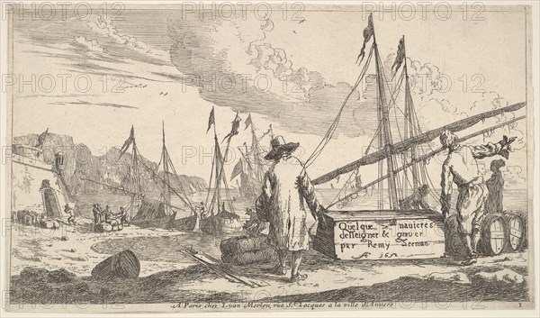 Title page, "Quelque navieres deisseigner & graver par Remy Zeeman", 1652. Creator: Reinier Zeeman.