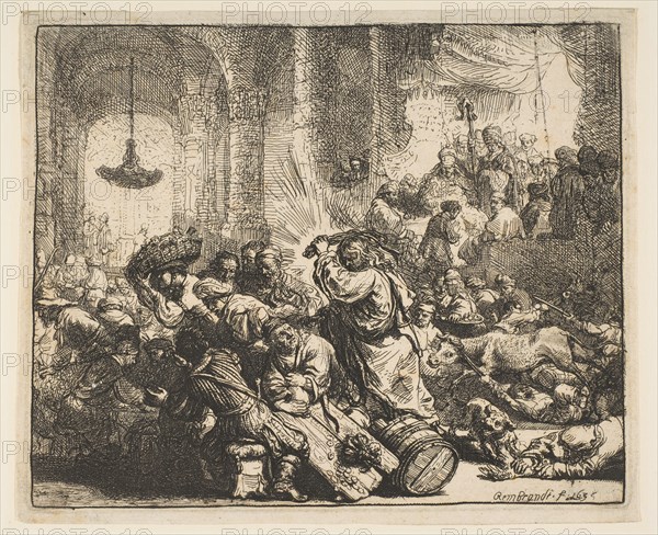 Christ Driving the Money-Changers from the Temple, 1635. Creator: Rembrandt Harmensz van Rijn.