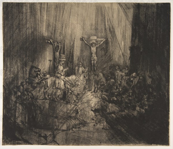 Christ Crucified between the Two Thieves: The Three Crosses, ca. 1660. Creator: Rembrandt Harmensz van Rijn.