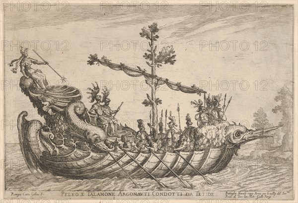 Peleus and Talamon, from the series 'Vessels of the Argonauts,' for the wedding celebratio..., 1608. Creator: Remigio Cantagallina.