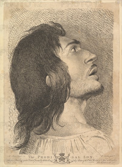 Head in Profile of Prodigal Son, 1766. Creator: Richard Earlom.
