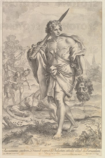 David with the Head of Goliath, 1680-1743. Creator: Robert van Audenaerde.