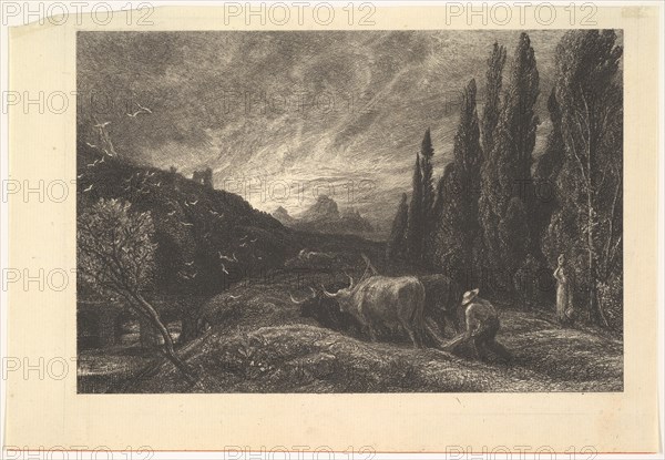 The Early Ploughman, 1861. Creator: Samuel Palmer.