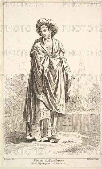 Femme de Macédoine, from Recueil de diverses fig.res étrangeres Inventées par F. B..., 18th century. Creator: Simon François Ravenet.