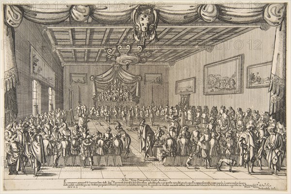 Banquet of the Piacevoli, 1627. Creator: Stefano della Bella.