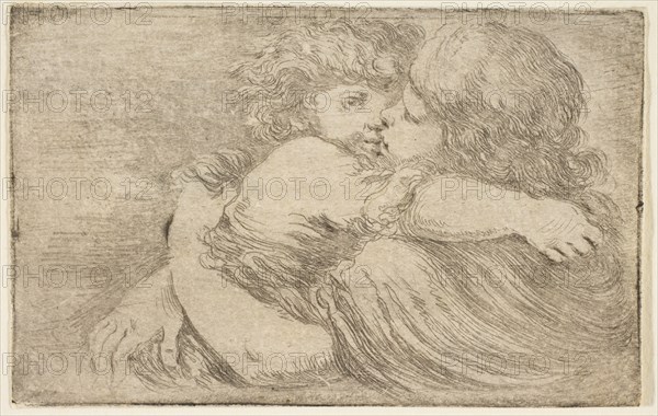 Two Children Embrace, ca. 1662. Creator: Stefano della Bella.
