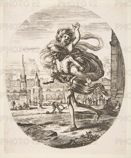 Death carrying a child, from 'The five deaths'