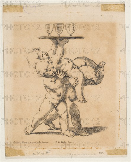 Three Children with a Tray, ca. 1638. Creator: Stefano della Bella.