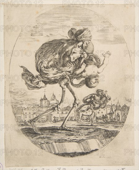 Death carrying an infant, from 'The five deaths'