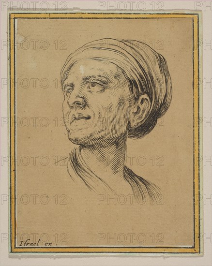 Head of a Woman in Three Quarter View, from 'Various heads and figures'