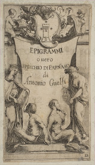 Frontispiece for Epigrammi de Guelfi, ca. 1636. Creator: Stefano della Bella.
