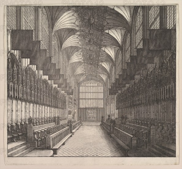 Windsor Castle, St. George's Chapel, Choir, 1663. Creator: Wenceslaus Hollar.