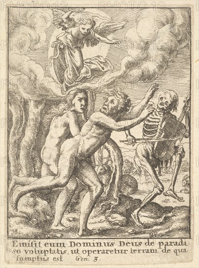 Paradise Lost, from the Dance of Death, 1651. Creator: Wenceslaus Hollar.