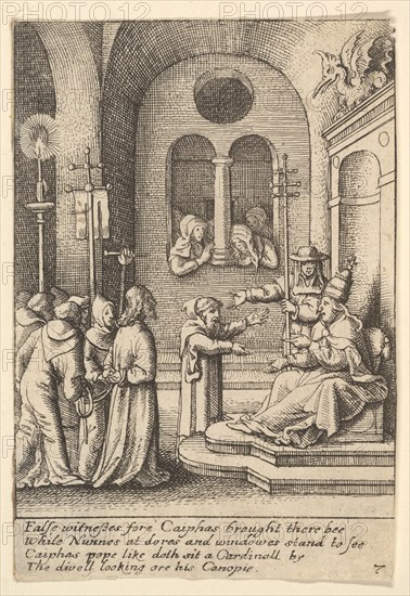 Jesus again before Caiaphas, 1625-77. Creator: Wenceslaus Hollar.