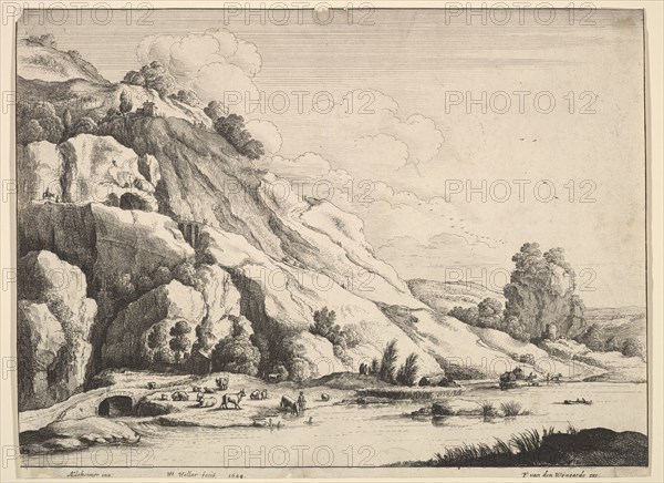 The stone bridge, 1649. Creator: Wenceslaus Hollar.