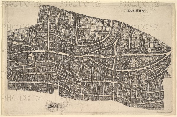 London before the Great Fire, 1666-77. Creator: Wenceslaus Hollar.