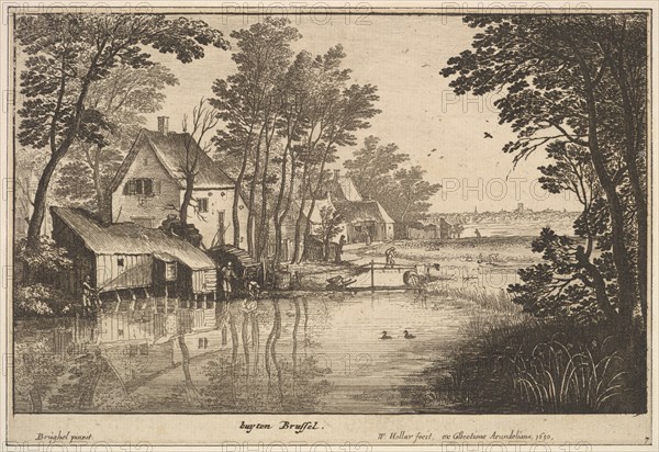 Landscape with an Angler, 1650. Creator: Wenceslaus Hollar.